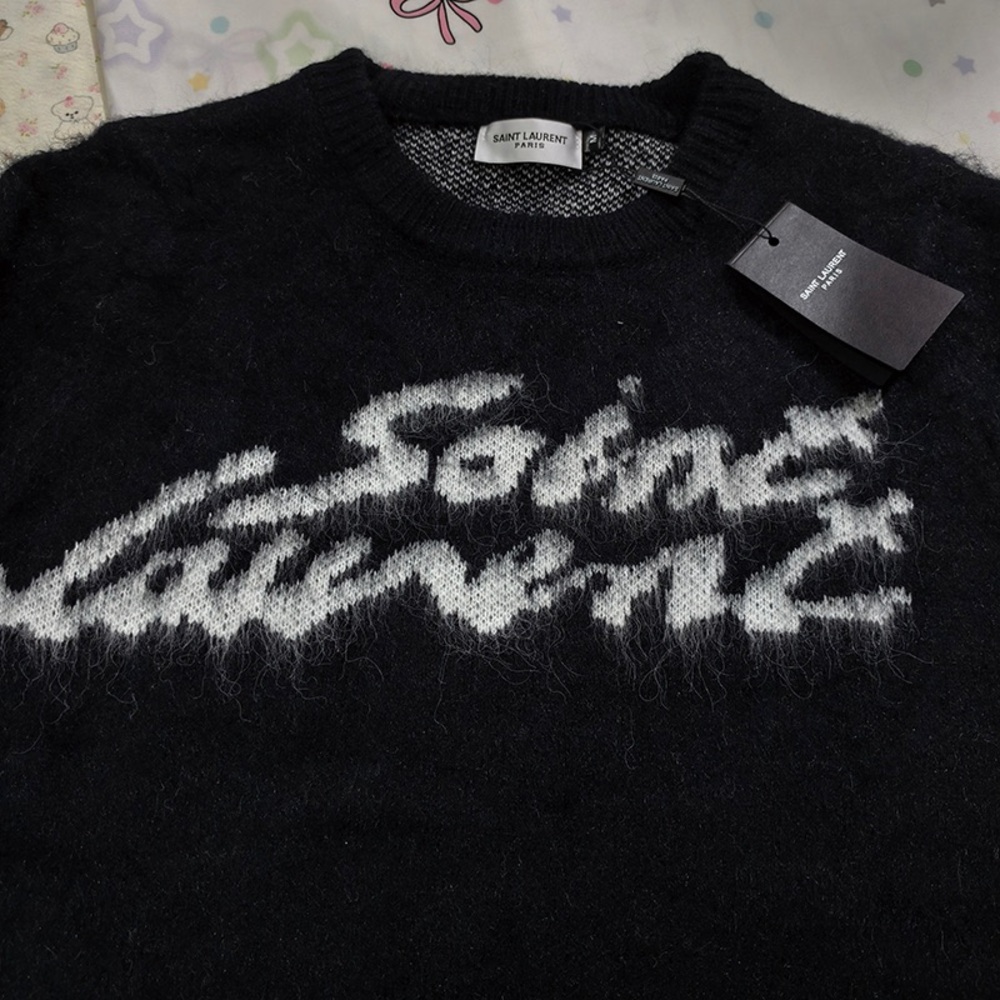Saint Laurent Black Crew Neck Sweater - Picture 3 of 8